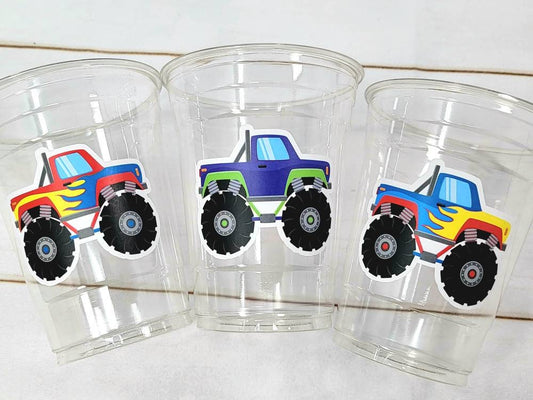 MONSTER TRUCK PARTY Cups - Monster Truck Treat Cups Monster Truck Birthday Monster Truck Party Monster Truck Party Favors, Monster Truck Cup