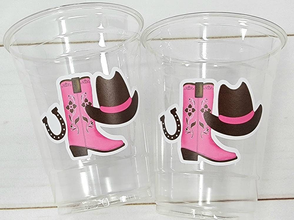 COWGIRL PARTY CUPS - Cowgirl Cups Cowgirl Party Decorations Cowgirl Baby Shower Decorations Baby Sprinkle Cowgirl Boots Birthday Decor Favor