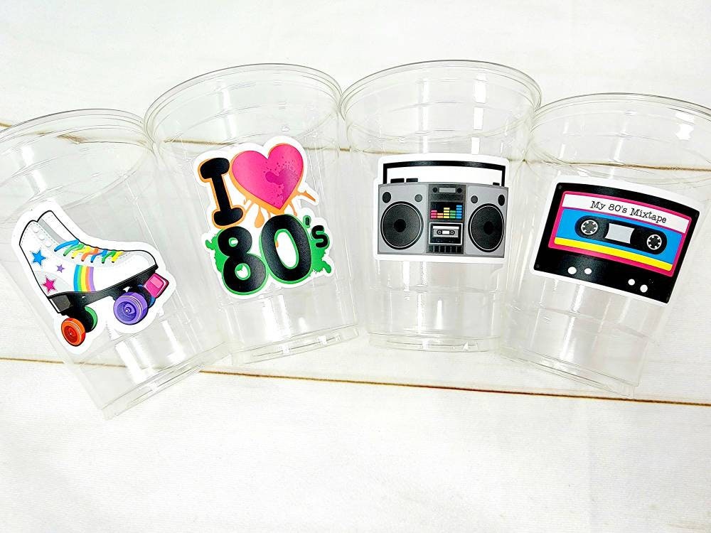 I Love the 80'S PARTY CUPS - 80's Birthday Cups 80's Party Cups 80's Decorations 80's Birthday Party 80's Birthday Party Decorations 80s 90s