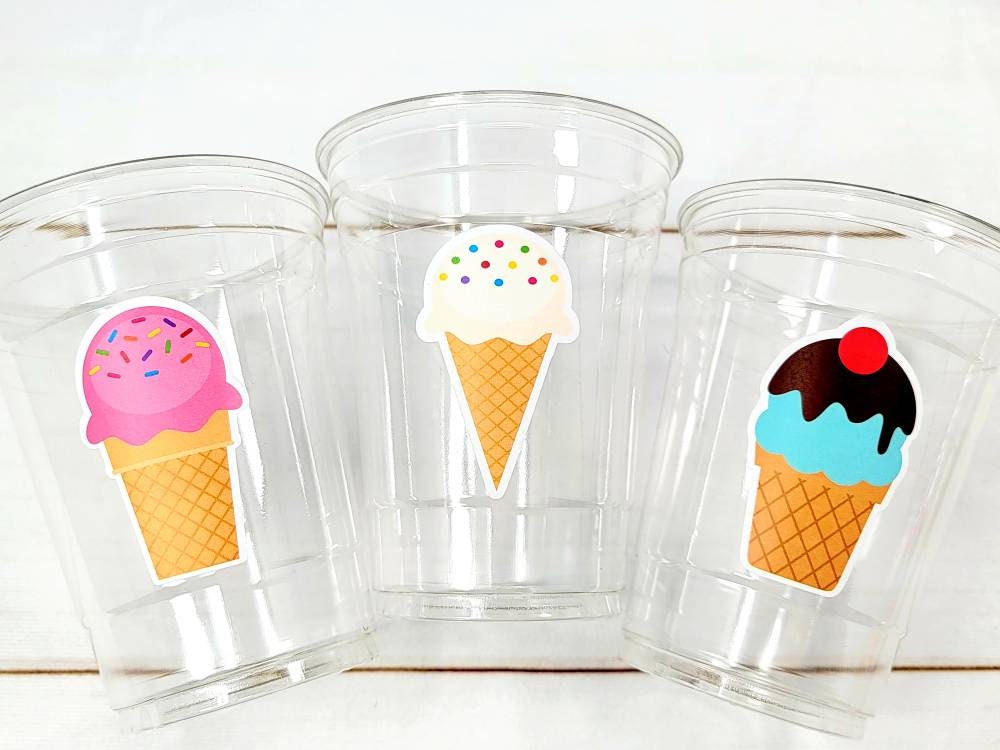 ICE CREAM PARTY Cups - Ice Cream Birthday Ice Cream Party Ice Cream Treat Cups Ice Cream Party Cups Ice Cream Decorations Ice Cream Cups