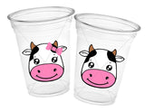 COW PARTY CUPS - Cow Cups Cow Birthday Cups Farm Animal Cups Cow Party Favors Farm Cow Baby Shower Cow First Birthday Cow Party Decorations
