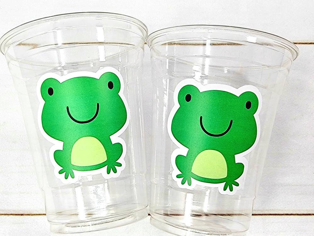 FROG PARTY CUPS - Frog Cups Frog Birthday Cup Frog Baby Shower Frog Cups Frog Birthday Frog Party Frog Party Decorations Frog Party Supplies