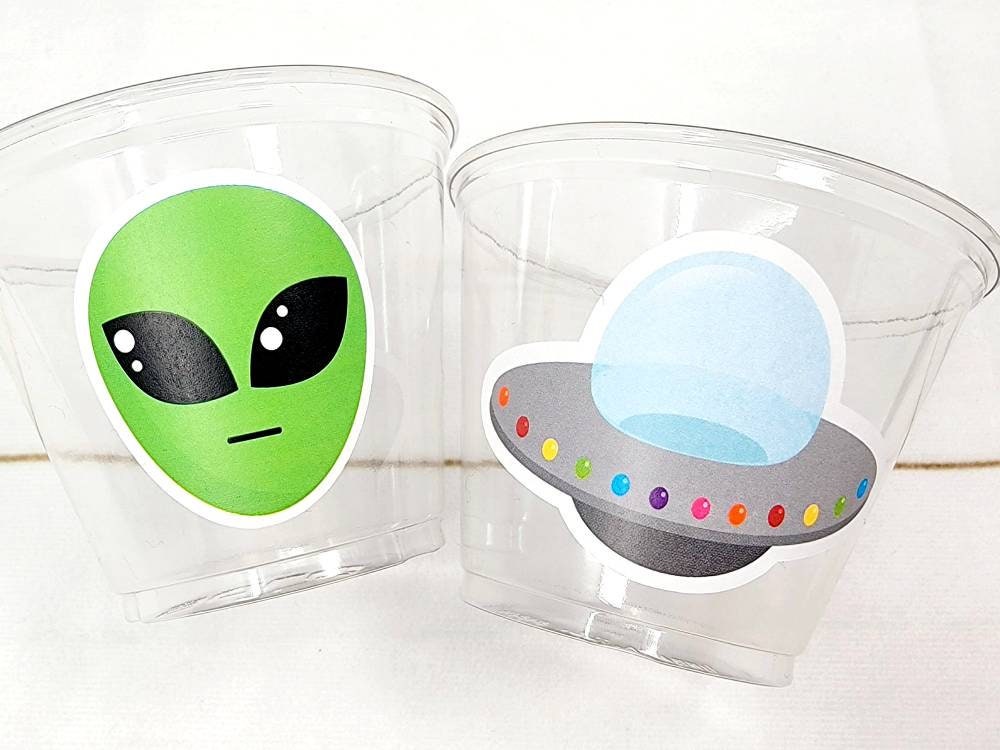 ALIEN PARTY CUPS -Alien Cups Alien Birthday Alien Party Alien Party Decorations Alien Party Supplies Ufo Party Cup Spaceship Cup Space Party