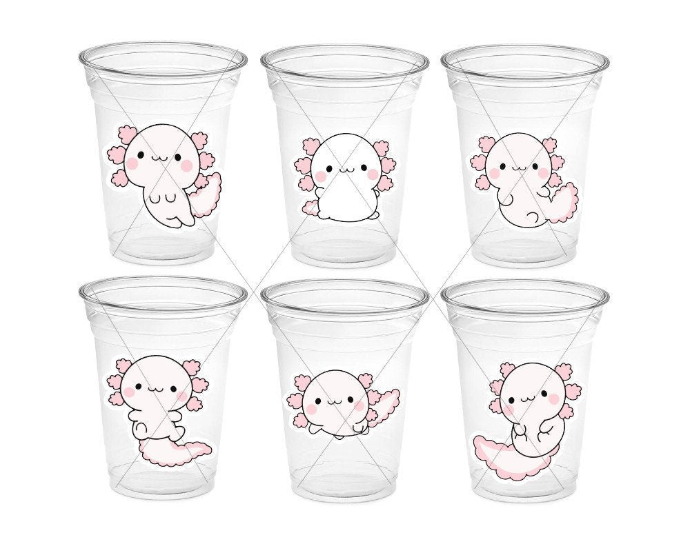 AXOLOTL PARTY CUPS - Axolotl Cups Axolotl Birthday Party Axolotl Party Cups Axolotl Baby Shower Axolotl Party Favors Axolotl Favors Axolotl
