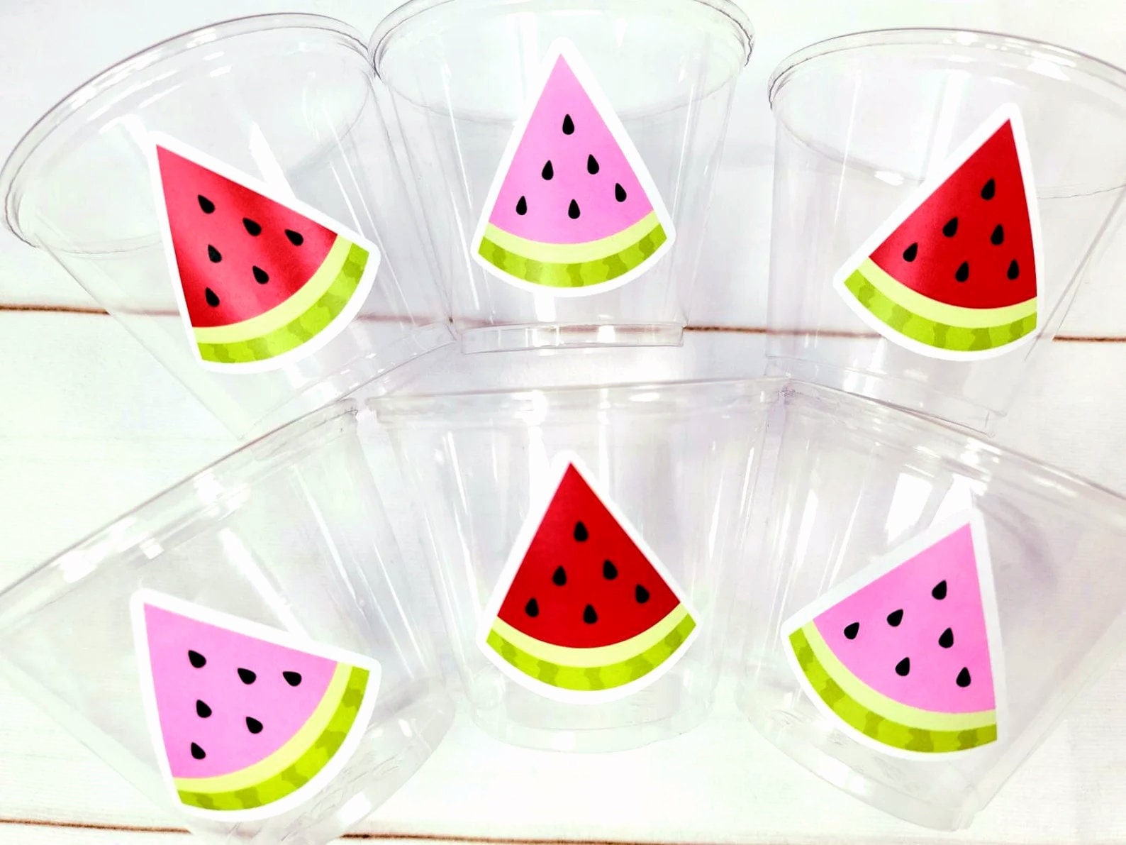 WATERMELON PARTY CUPS - Watermelon Party Favors Watermelon Treat Cups Watermelon Birthday One in a Melon First Birthday 1st Birthday