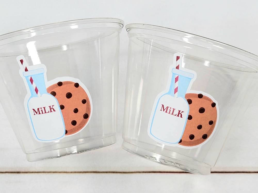 Milk Decorations Cookies Party Cups, Milk Cups and Cookies Cups Party Favors Milk Treat Cups Milk Birthday Cookies Birthday Favors Cups
