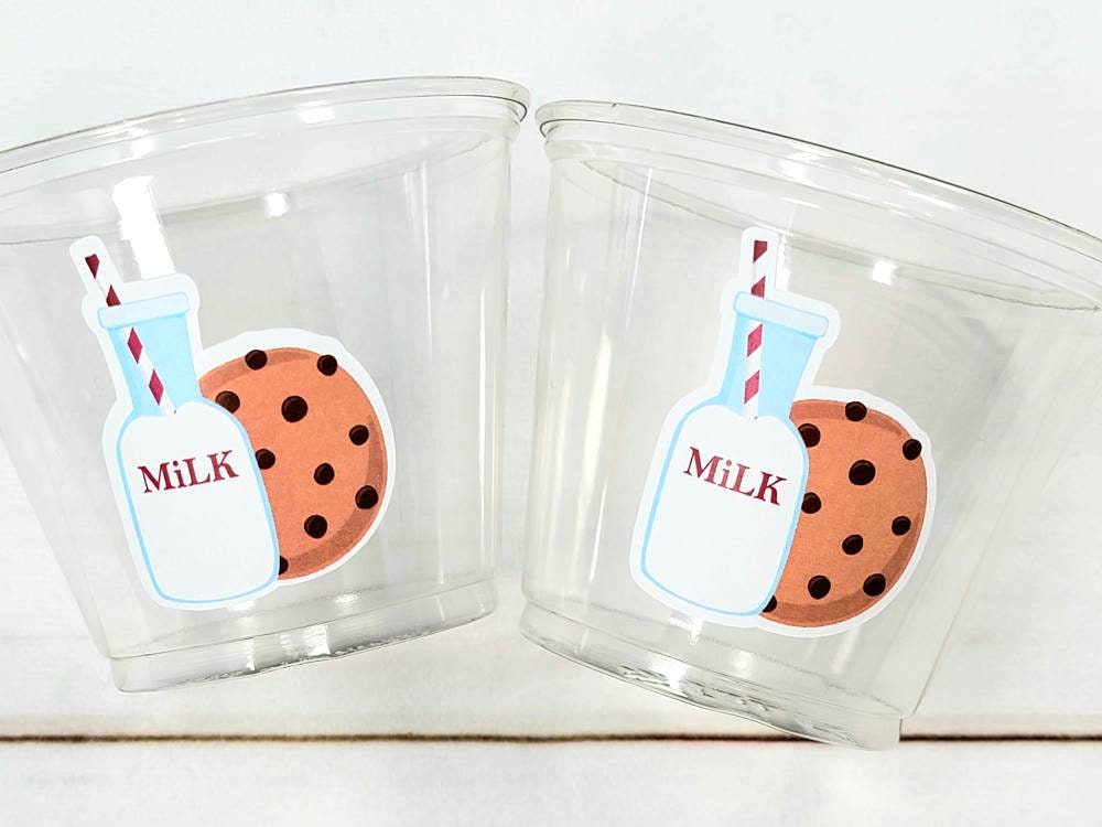 Milk Decorations Cookies Party Cups, Milk Cups and Cookies Cups Party Favors Milk Treat Cups Milk Birthday Cookies Birthday Favors Cups