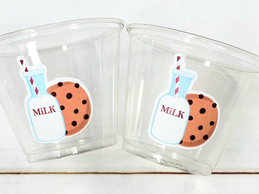 Milk Decorations Cookies Party Cups, Milk Cups and Cookies Cups Party Favors Milk Treat Cups Milk Birthday Cookies Birthday Favors Cups