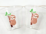 SLOTH PARTY CUPS - Sloth Cups Sloth Birthday Cups Sloth Baby Shower Cups Sloth Party Decorations Sloth Party Favors Sloth Favor Cups Sloth
