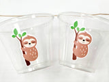 SLOTH PARTY CUPS - Sloth Cups Sloth Birthday Cups Sloth Baby Shower Cups Sloth Party Decorations Sloth Party Favors Sloth Favor Cups Sloth