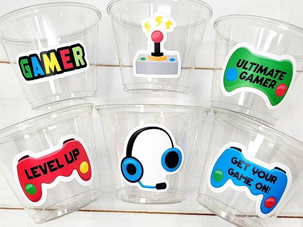 VIDEO GAME PARTY Cups - Video Game Cups Video Game Party Cups Level Up Party Decorations Gamer Baby Shower Decorations Video Game Birthday