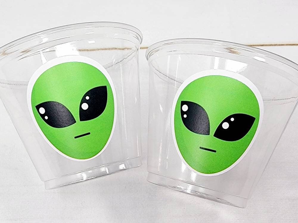 ALIEN PARTY CUPS -Alien Cups Alien Birthday Alien Party Alien Party Decorations Alien Party Supplies Ufo Party Cup Spaceship Cup Space Party