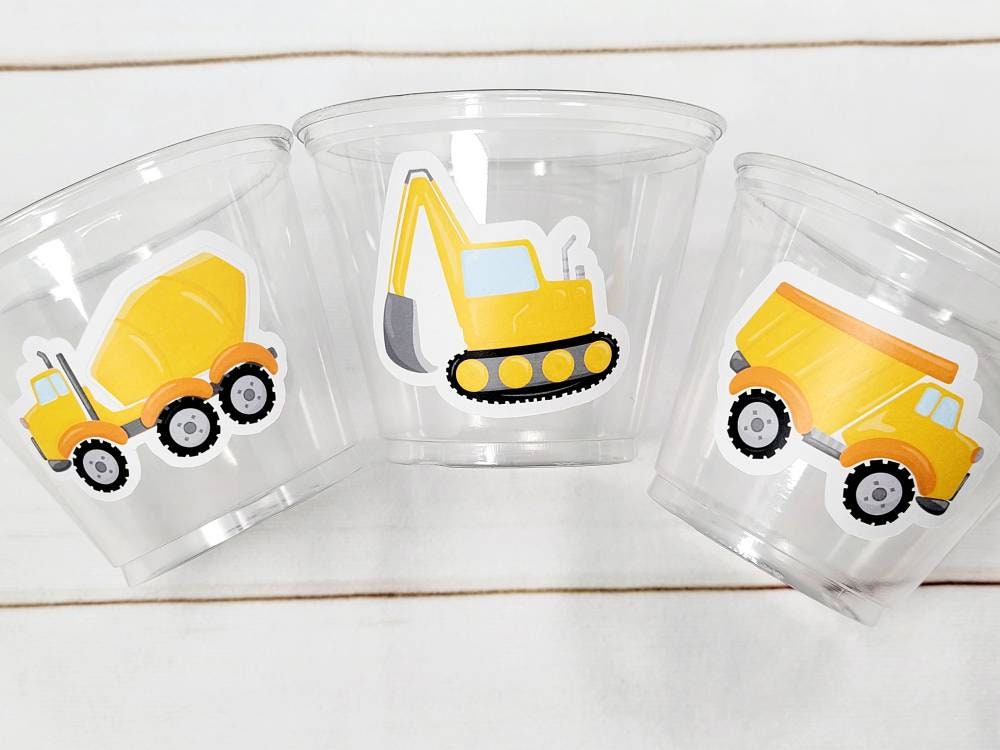 CONSTRUCTION PARTY CUPS - Construction Cups Construction Truck Cups Construction Birthday Construction Party Construction Decorations Dig In