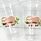 SLOTH PARTY CUPS - Sloth Cups Sloth Birthday Cups Sloth Baby Shower Cups Sloth Party Decorations Sloth Party Favors Sloth Favor Cups Sloth
