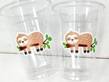 SLOTH PARTY CUPS - Sloth Cups Sloth Birthday Cups Sloth Baby Shower Cups Sloth Party Decorations Sloth Party Favors Sloth Favor Cups Sloth