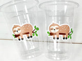 SLOTH PARTY CUPS - Sloth Cups Sloth Birthday Cups Sloth Baby Shower Cups Sloth Party Decorations Sloth Party Favors Sloth Favor Cups Sloth