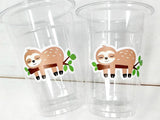 SLOTH PARTY CUPS - Sloth Cups Sloth Birthday Cups Sloth Baby Shower Cups Sloth Party Decorations Sloth Party Favors Sloth Favor Cups Sloth