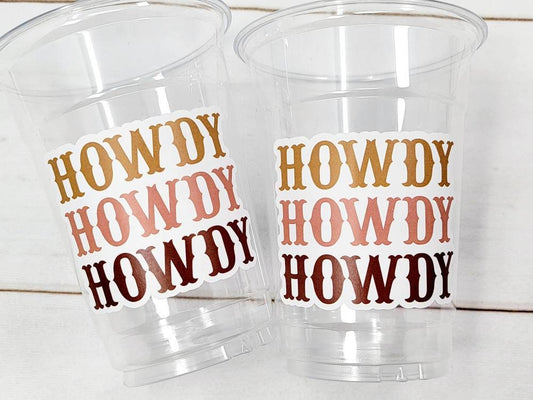 COWGIRL PARTY CUPS - Cowboy Party Cups Cowgirl Cups Cowgirl Party Decorations Cowgirl Bachelorette Party Cowgirl Howdy Birthday Rodeo Party