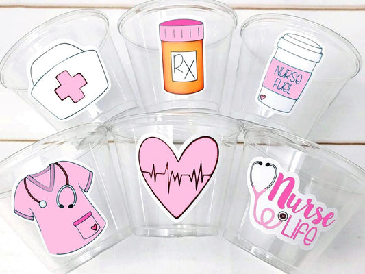 Nursing Party Cups - Doctor Party Cups Nurse Party Cups Nursing Party Rn Party Decorations Medical School Party Nurse Graduation Party Meds
