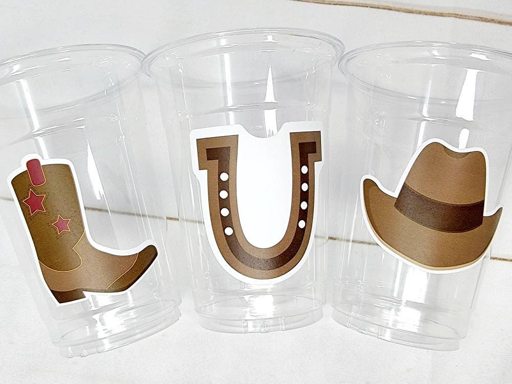 COWBOY PARTY CUPS - Cowboy Cups Cowboy Party Decorations Cowboy Baby Shower Decorations Baby Sprinkle Cowboy Boots Birthday Decoration Favor