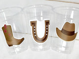 COWBOY PARTY CUPS - Cowboy Cups Cowboy Party Decorations Cowboy Baby Shower Decorations Baby Sprinkle Cowboy Boots Birthday Decoration Favor