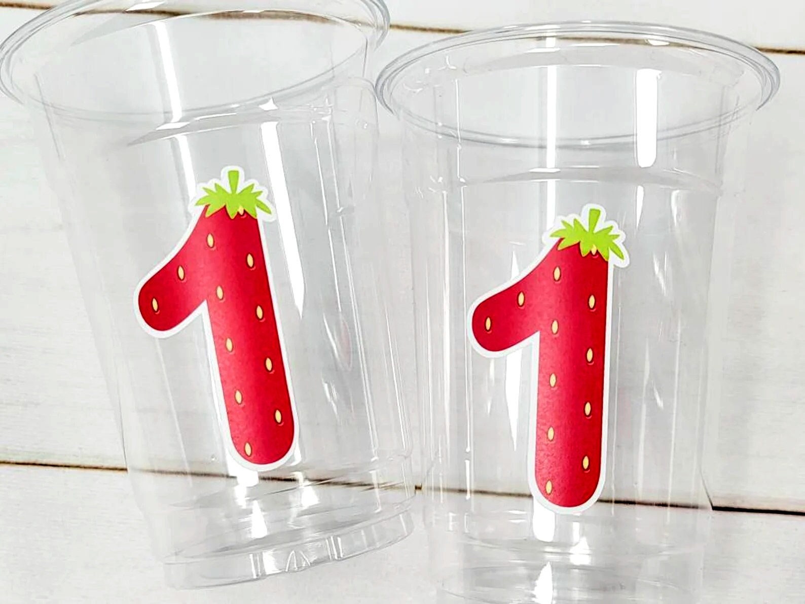 STRAWBERRY PARTY CUPS - Strawberry Birthday Cups Strawberry Cups First Birthday Strawberry Party Decorations Strawberry Baby Shower