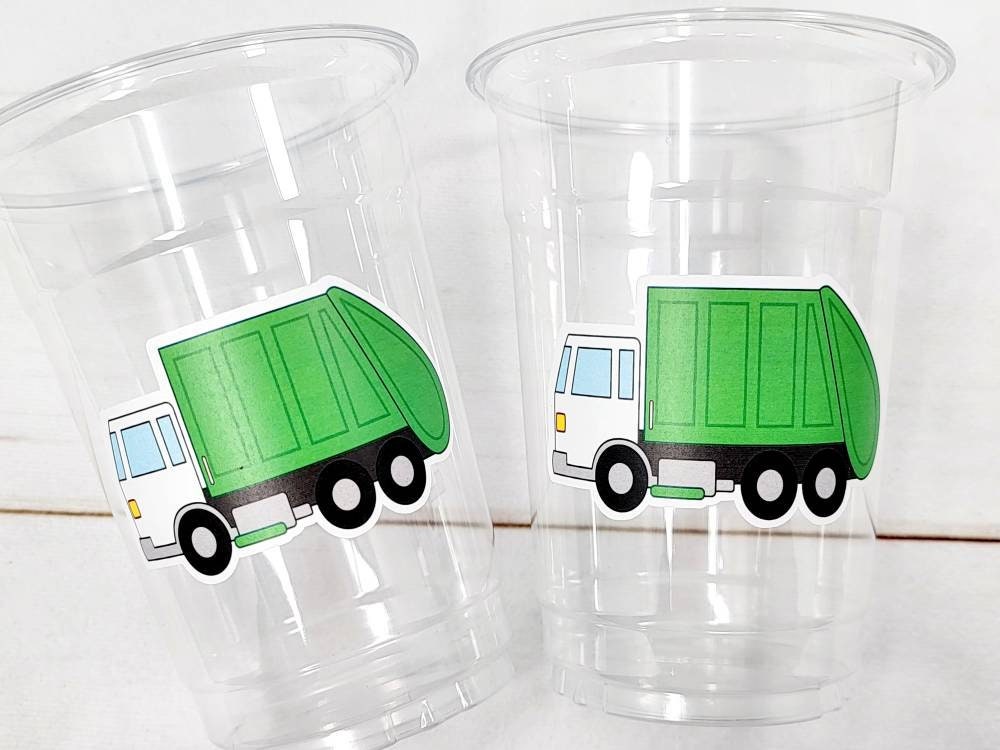 GARBAGE TRUCK PARTY Cups - Garbage Truck Treat Cups Garbage Truck Party Favors Garbage Truck Birthday Favors Trash Garbage Birthday