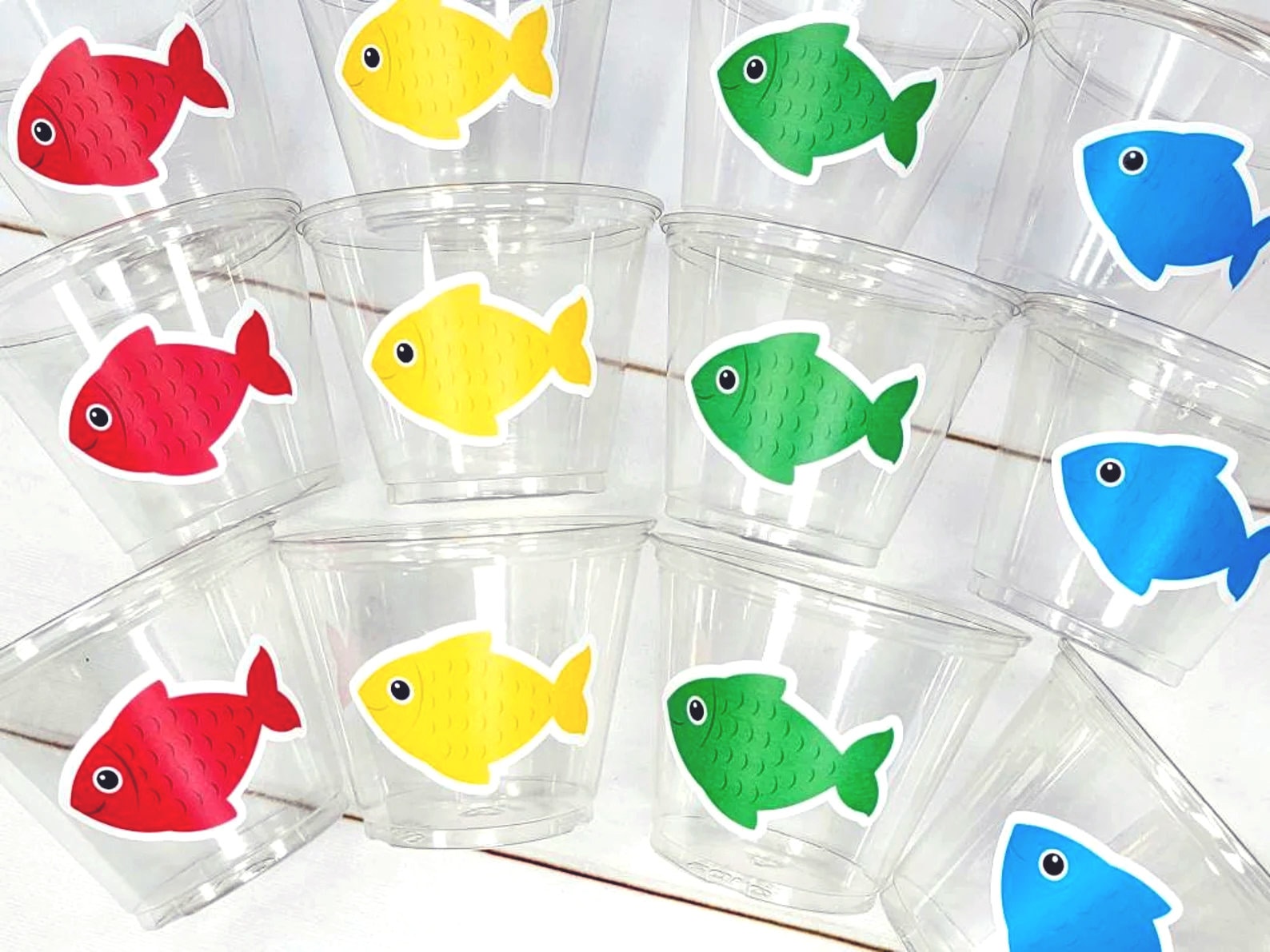 FISHING PARTY CUPS - Fishing Cups Fishing Party Decorations The Big One Fishing Birthday Decorations Fishing Baby Shower Decorations Fishing