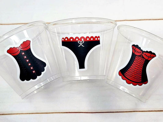 BACHELORETTE PARTY CUPS - Lingerie Party Cups Ladies Night Bachelorette Party Decorations Bachelorette Party Favors Bridal Shower Favors