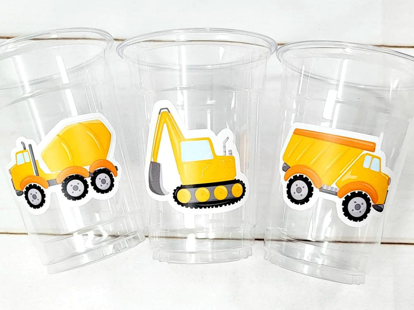 CONSTRUCTION PARTY CUPS - Construction Truck Cups Construction Truck Cups Construction Birthday Construction Party Construction Decorations