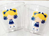 CHEERLEADER PARTY CUPS - Cheer Party Cups Cheerleader Party Cups Cheer Birthday Party Cheer Party Favors Cheer Baby Shower Cups Cheer Squad