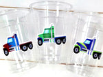 SEMI TRUCK PARTY Cups - Semi Truck Treat Cups Semi Truck Birthday Semi Truck Party Semi Truck Party Favors, Semi Truck Cup Semi Truck Favors