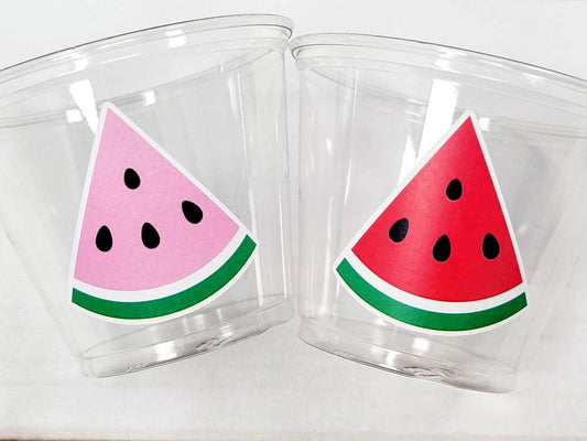 WATERMELON PARTY CUPS - Watermelon Party Favors Watermelon Treat Cups Watermelon Birthday One in a Melon First Birthday 1st Birthday