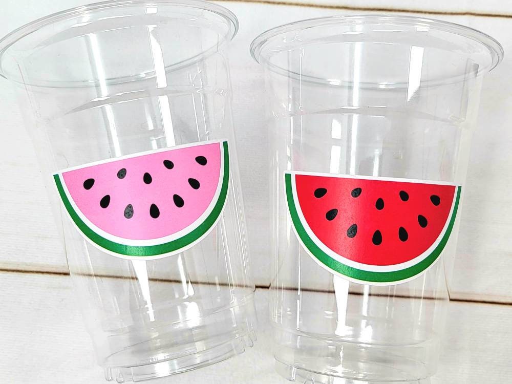 WATERMELON PARTY CUPS - Watermelon Party Favors Watermelon Treat Cups Watermelon Birthday One in a Melon First Birthday 1st Birthday