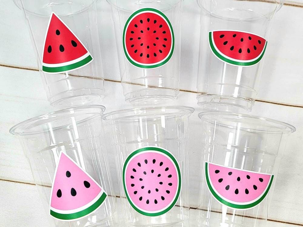 WATERMELON PARTY CUPS - Watermelon Party Favors Watermelon Treat Cups Watermelon Birthday One in a Melon First Birthday 1st Birthday