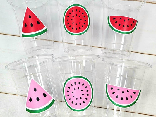 WATERMELON PARTY CUPS - Watermelon Party Favors Watermelon Treat Cups Watermelon Birthday One in a Melon First Birthday 1st Birthday