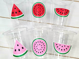 WATERMELON PARTY CUPS - Watermelon Party Favors Watermelon Treat Cups Watermelon Birthday One in a Melon First Birthday 1st Birthday