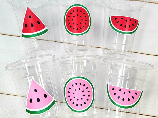 WATERMELON PARTY CUPS - Watermelon Party Favors Watermelon Treat Cups Watermelon Birthday One in a Melon First Birthday 1st Birthday