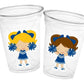 CHEERLEADER PARTY CUPS - Cheer Party Cups Cheerleader Party Cups Cheer Birthday Party Cheer Party Favors Cheer Baby Shower Cups Cheer Squad