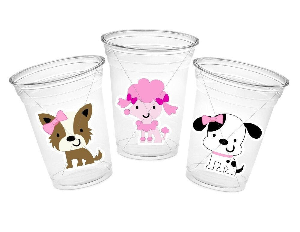 PUPPY PARTY Cups - Dog Party Cups Paw Cups Puppy Party Cups Dog Birthday Party Puppy Birthday Party Puppy Party Decorations Dog Party Favors