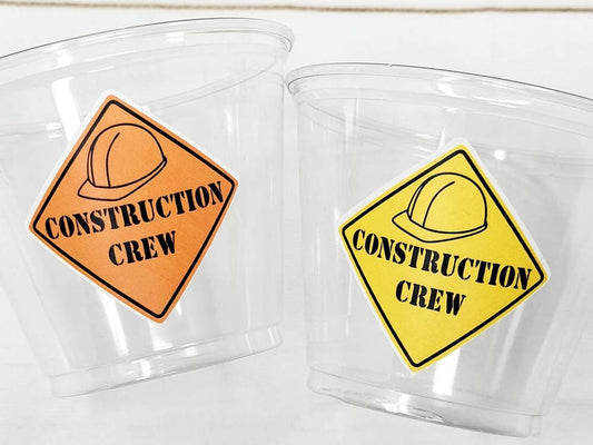 CONSTRUCTION PARTY CUPS - Dig In Party Cups Construction Truck Cups Construction Birthday Construction Party Construction Decorations