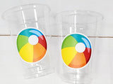 BEACH PARTY CUPS - Beach Ball Cups Beach Cups Beach Ball Party Cups Beach Ball Decorations Beach Party Decorations Beach Party Favors Beach