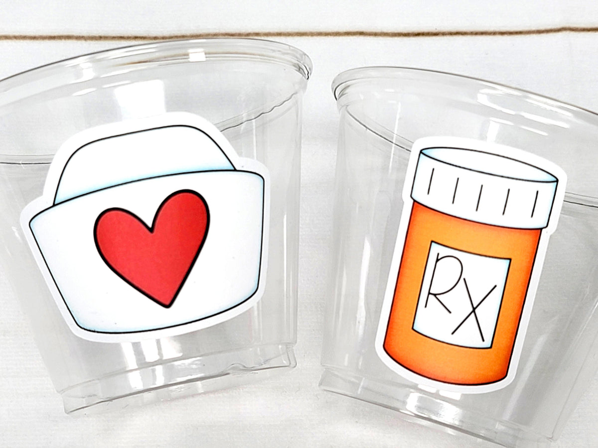 NURSING PARTY CUPS - Doctor Party Cups Nurse Party Cups Nursing Party Rn Party Decorations Medical School Party Nurse Graduation Party Meds