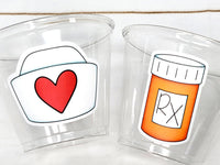NURSING PARTY CUPS - Doctor Party Cups Nurse Party Cups Nursing Party Rn Party Decorations Medical School Party Nurse Graduation Party Meds