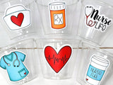 NURSING PARTY CUPS - Doctor Party Cups Nurse Party Cups Nursing Party Rn Party Decorations Medical School Party Nurse Graduation Party Meds
