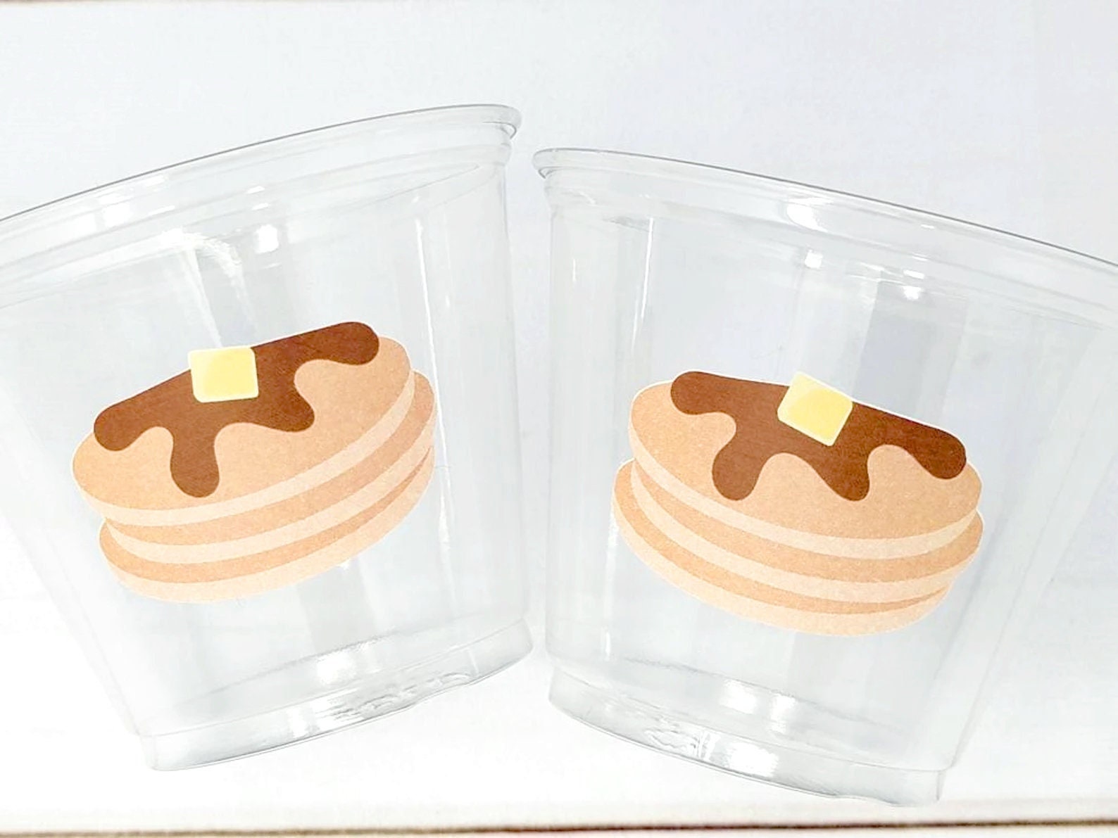 Pancake Party Cups, Pancake Treat Cups, Pancake Birthday, Pancake Party, Pancake Party Favors, Pancakes and Pajamas, Pancake Decorations