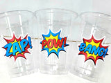 SUPERHERO PARTY CUPS - Superhero Cups Superhero Birthday Superhero Party Superhero Decorations Superhero Party Favors Superhero Cup Favors
