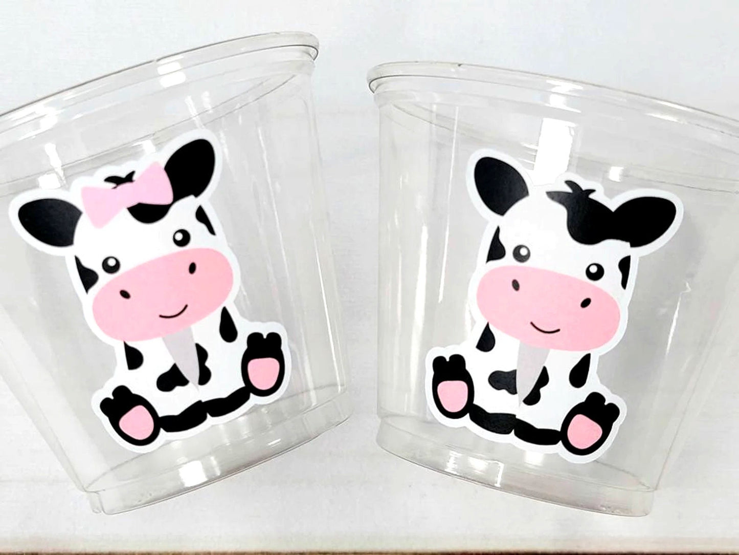 COW PARTY CUPS - Cow Cups Cow Birthday Cups Farm Animal Cups Cow Party Favors Farm Cow Baby Shower Cow First Birthday Cow Party Decorations
