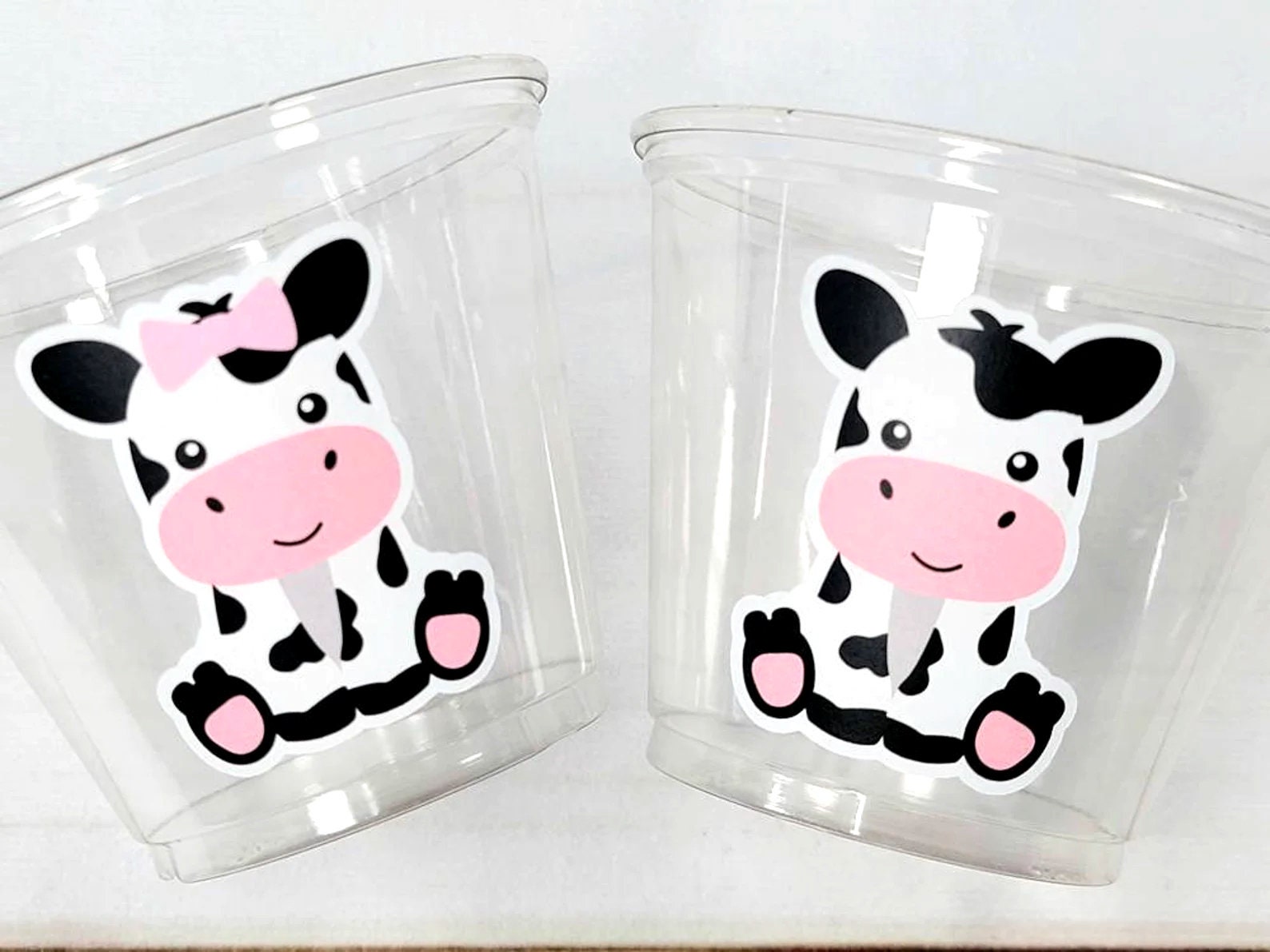 COW PARTY CUPS - Cow Cups Cow Birthday Cups Farm Animal Cups Cow Party Favors Farm Cow Baby Shower Cow First Birthday Cow Party Decorations