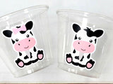 COW PARTY CUPS - Cow Cups Cow Birthday Cups Farm Animal Cups Cow Party Favors Farm Cow Baby Shower Cow First Birthday Cow Party Decorations